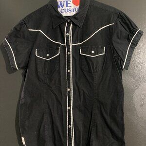 Harley Davidson Women's XL pearl snap button down shirt